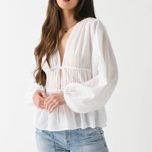 $295 NWT White Rhode “Samara” Tie Top Sz X-Small